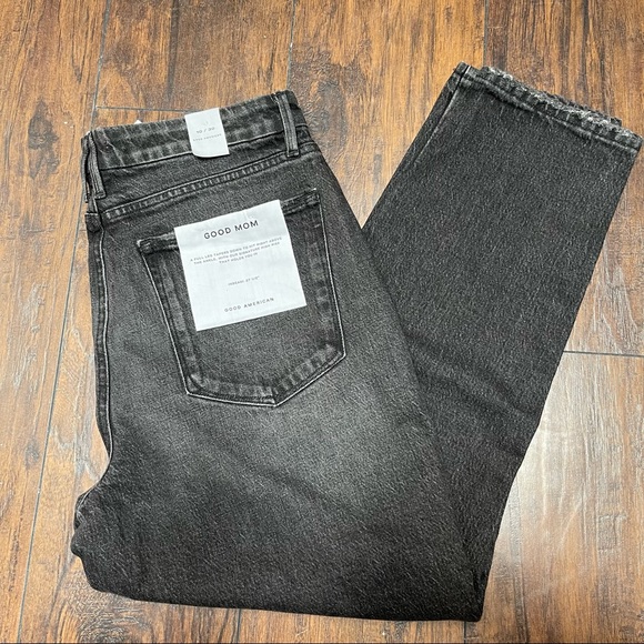 NWT Good American Good Mom Jeans in Black - Picture 6 of 7